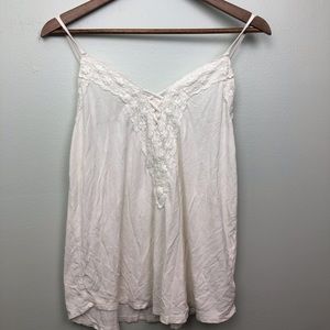 🤍American Eagle Cute Lacy White Tank Top Small